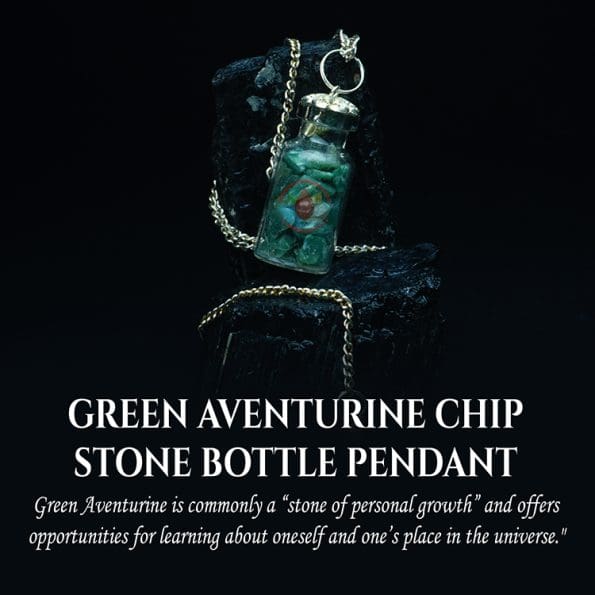 Green Aventurine Chip Stone Bottle Pendant