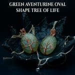 Green Aventurine Oval Shaped Tree Of Life Pendant