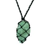 Green Aventurine Thread Cage Raw Stone Pendant