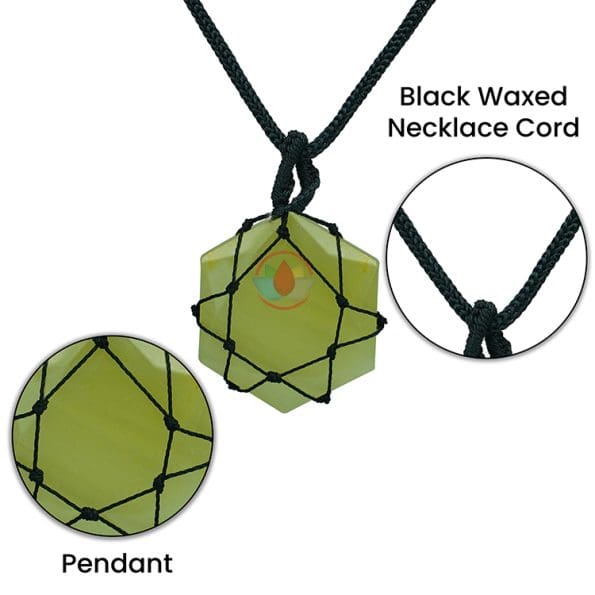 Green Calcite Thread Cage Wrapped Pendant