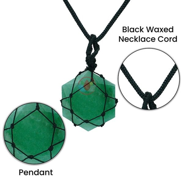 Green Jade Thread Cage Wrapped Pendant