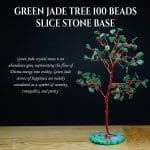 Green Jade Tree 100 Beads Slice Stone Base