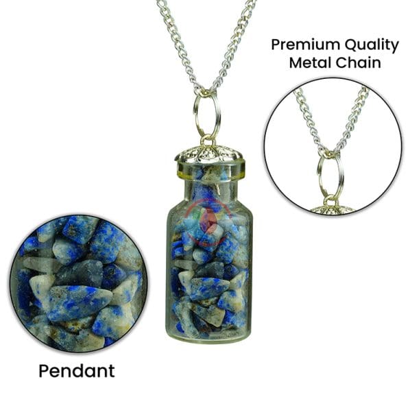 Lapis Lazuli Chip Stone Bottle Pendant