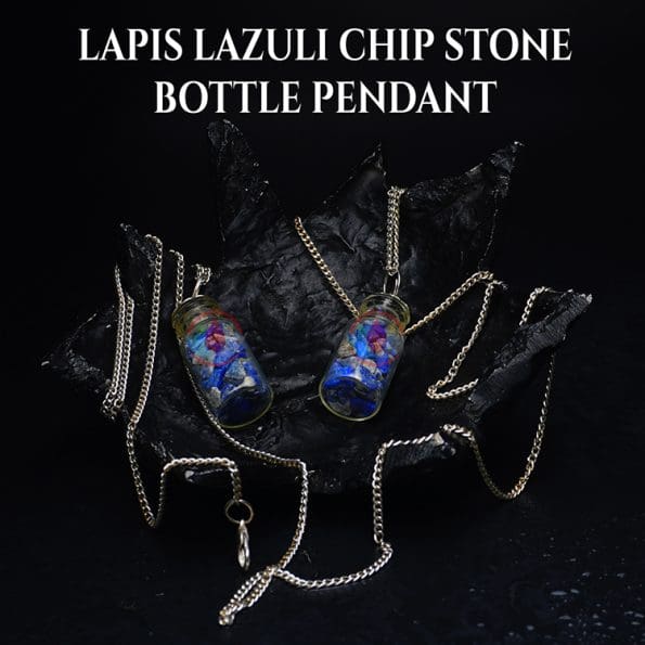 Lapis Lazuli Chip Stone Bottle Pendant