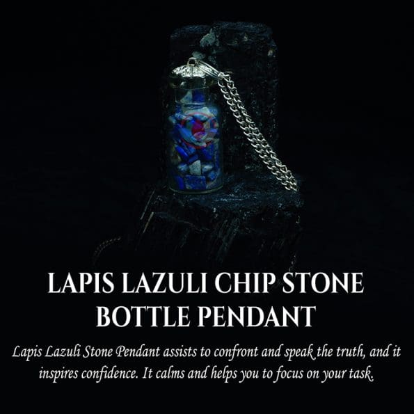 Lapis Lazuli Chip Stone Bottle Pendant