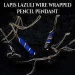 Lapis Lazuli Wire Wrapped Pencil Pendant