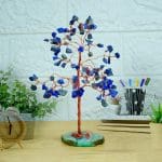 Lapis Tree 100 Beads Slice Stone Base