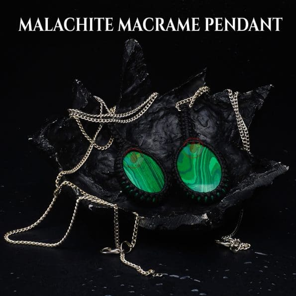 Malachite Macrame Pendant