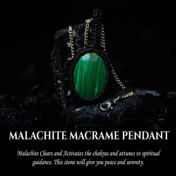 Malachite Macrame Pendant