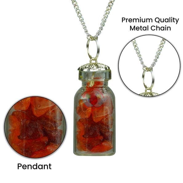 Red Carnelian Chip Stone Bottle Pendant