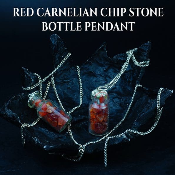 Red Carnelian Chip Stone Bottle Pendant