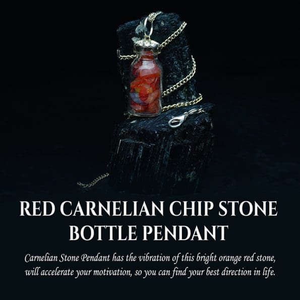 Red Carnelian Chip Stone Bottle Pendant