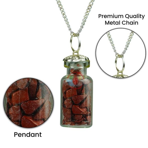 Red Jasper Chip Stone Bottle Pendant