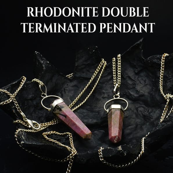 Rhodonite Double Terminated Pendant