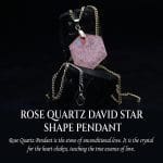 Rose Quartz David Star Shape Pendant