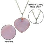 Rose Quartz Frame Heart Shape Pendant (Small)