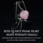 Rose Quartz Frame Heart Shape Pendant (Small)