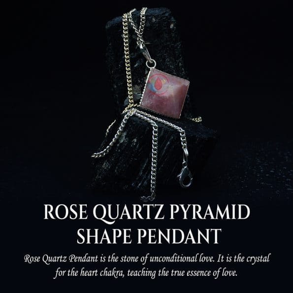 Rose Quartz Pyramid Shape Pendant