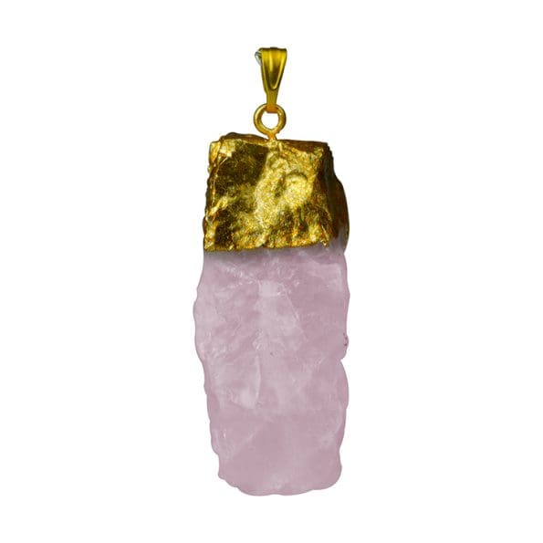 Rose Quartz Small Raw Stone Pendant