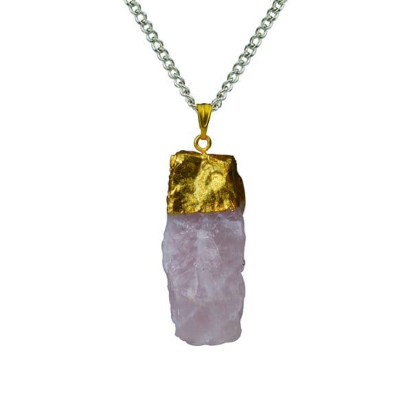 Rose Quartz Small Raw Stone Pendant