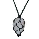 Rose Quartz Thread Cage Raw Stone Pendant