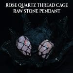 Rose Quartz Thread Cage Raw Stone Pendant