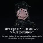 Rose Quartz Thread Cage Wrapped Pendant