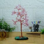 Rose Quartz Tree 100 Beads Slice Stone Base