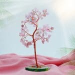 Rose Quartz Tree 100 Beads Slice Stone Base