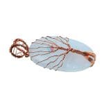 Selenite Oval Shaped Tree Of Life Pendant