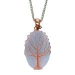 Selenite Oval Shaped Tree Of Life Pendant