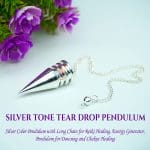 Energized Silver Tone Tear Drop Pendulum