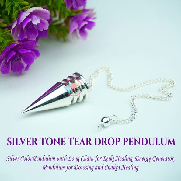 Energized Silver Tone Tear Drop Pendulum