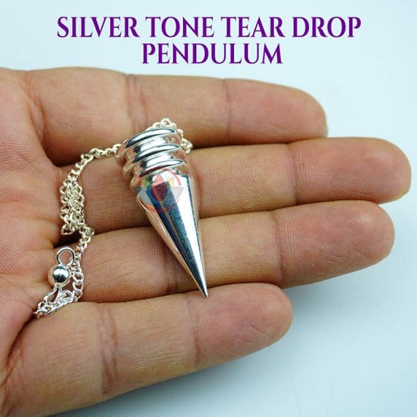 Energized Silver Tone Tear Drop Pendulum