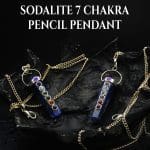 Sodalite 7 Chakra Pencil Pendant