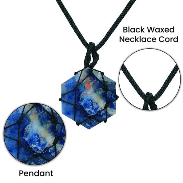 Sodalite Thread Cage Wrapped Pendant