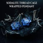 Sodalite Thread Cage Wrapped Pendant