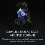 Sodalite Thread Cage Wrapped Pendant