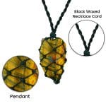 Tiger Eye Thread Cage Raw Stone Pendant