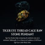 Tiger Eye Thread Cage Raw Stone Pendant