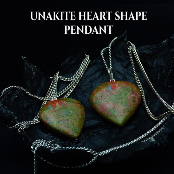 Unakite Heart Shape Pendant