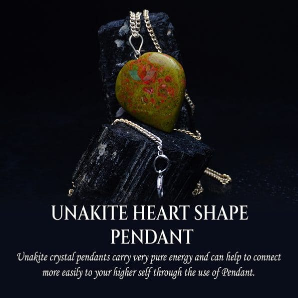 Unakite Heart Shape Pendant