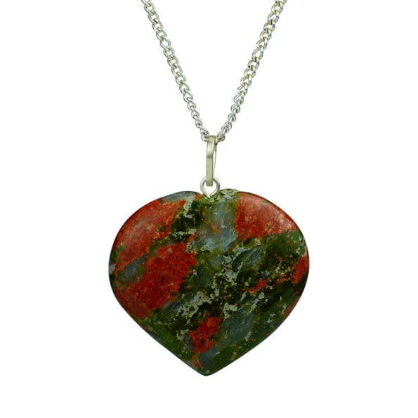 Unakite Heart Shape Pendant