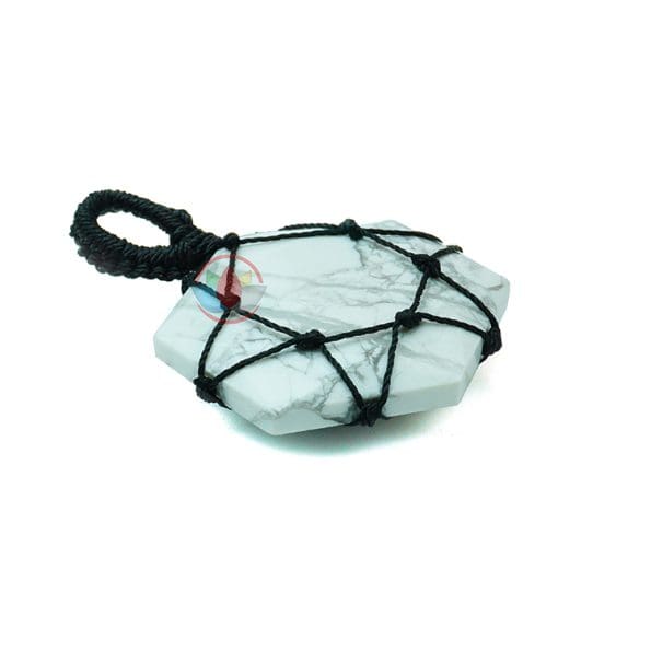 White Howlite Thread Cage Wrapped Pendant