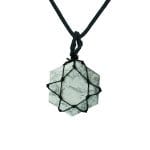 White Howlite Thread Cage Wrapped Pendant