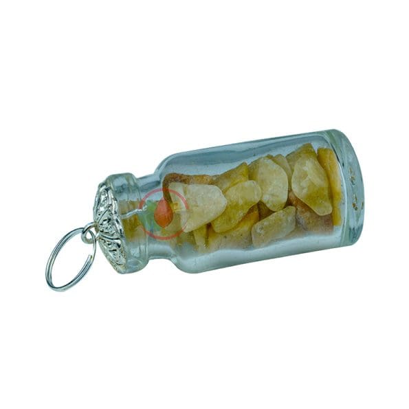 Yellow Calcite Chip Stone Bottle Pendant