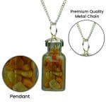 Yellow Calcite Chip Stone Bottle Pendant