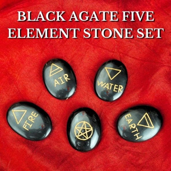 Black Agate Five Element Stone Set