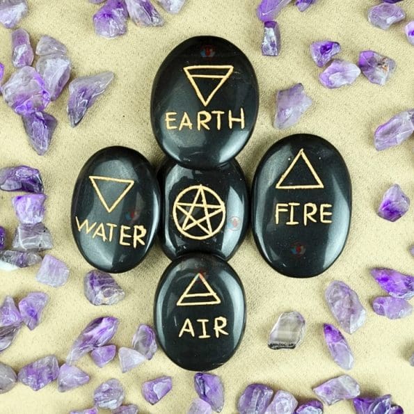 Black Agate Five Element Stone Set