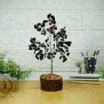 Black Agate Tree 200 Beads Silver Wire